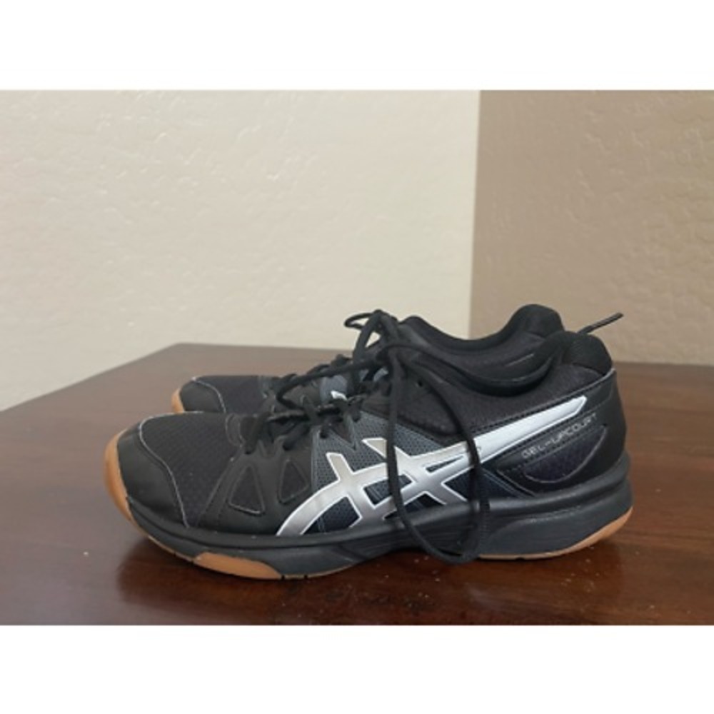 Asics Womens Gel Upcourt Running Shoes Black White B450N Low Top Lace Up 8M